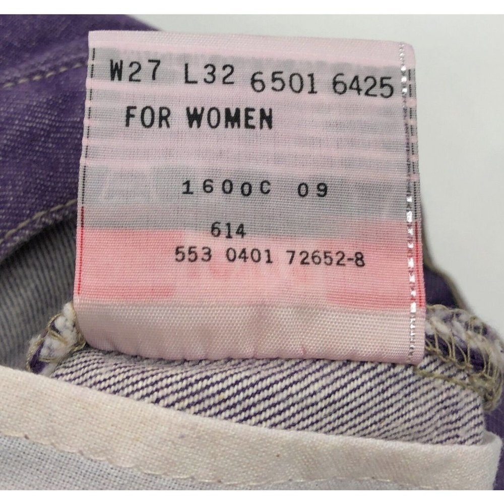 Levis 501 For Women 27x32 Purple Jeans VTG Button Fly Straight Leg Made In USA - Picture 8 of 10